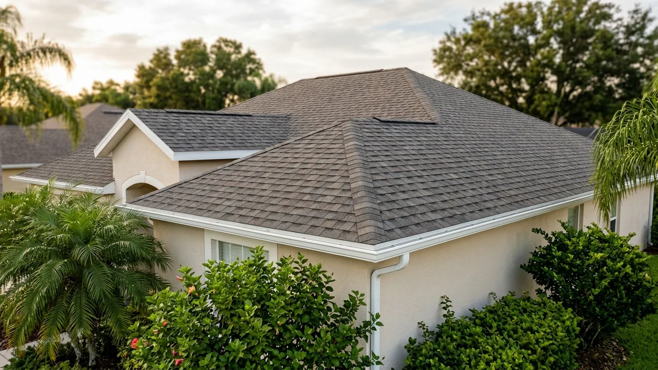 Asphalt shingle roof being repaired in Sarasota
